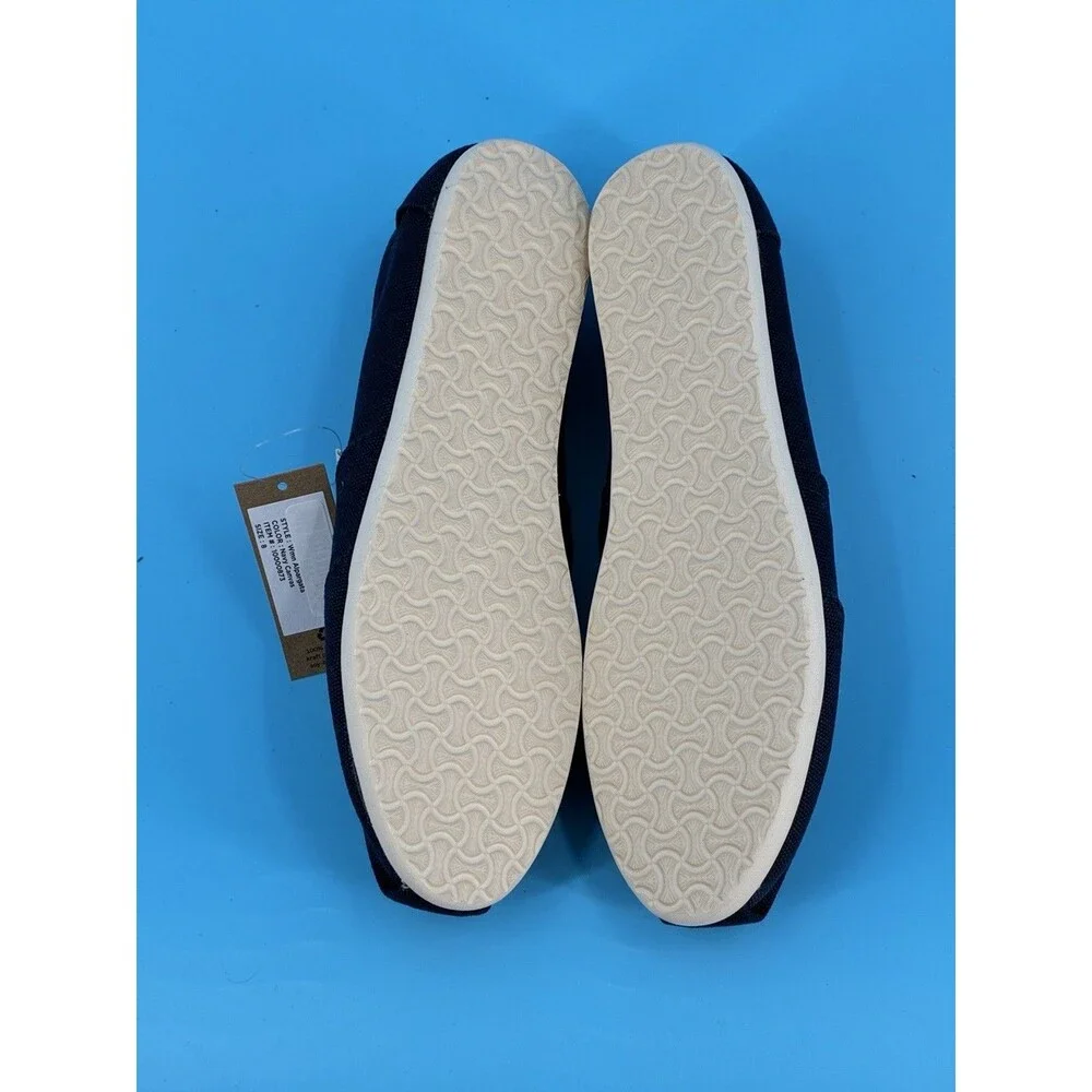 TOMS Women’s Alpargata Classic Navy Canvas Slip On Shoes Size 8 NWT